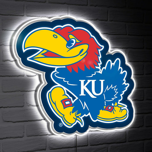 Team Sports America Recommended - LED Wall Decor, Glazelite, College Mascot, University of Kansas