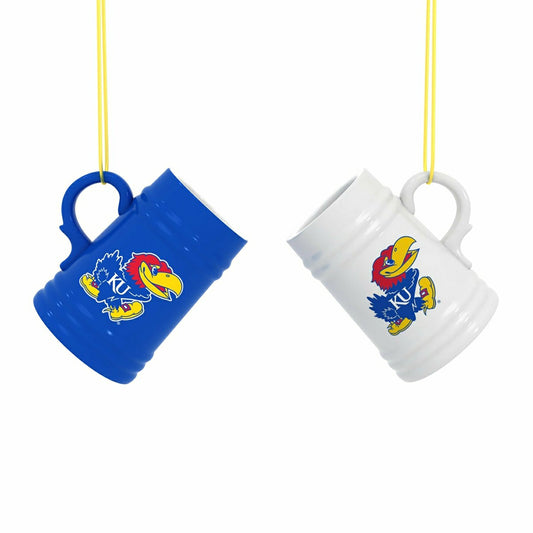 Team Sports America Recommended - University of Kansas Ceramic Mini Stein, 3oz, set of 2
