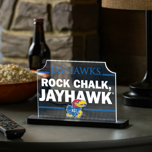 Team Sports America Exclusive - University of Kansas College Rectangle Desklite LED Decor