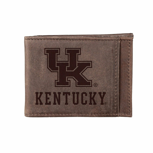 Team Sports America Best Seller - Front Pocket Wallet w/ RFID Blocking, University of Kentucky, Brown