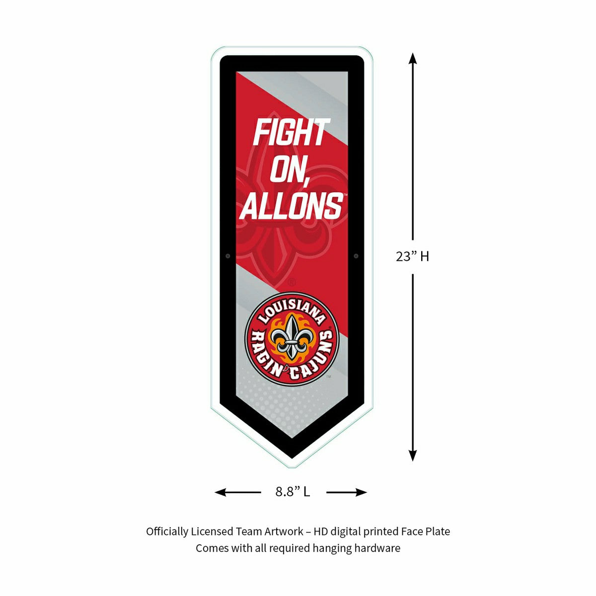 Team Sports America Recommended - LED Wall Decor, Pennant, University of Louisiana-Lafayette