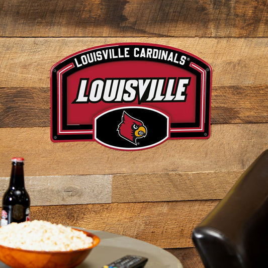 Team Sports America Exclusive - University of Louisville USA Embossed Steel Wall Sign, 11" x 17"