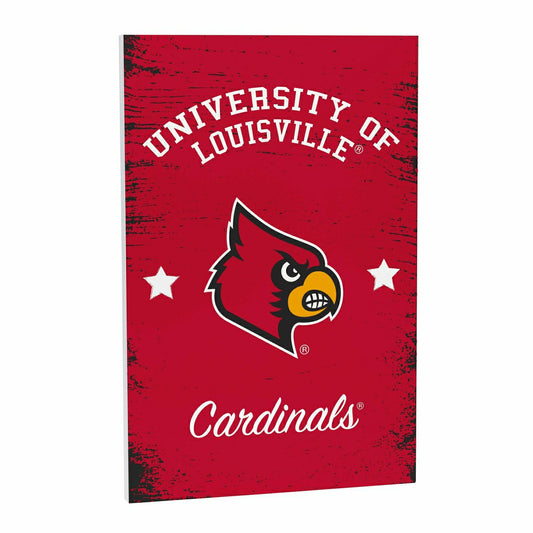 Team Sports America Essential - University of Louisville Wood Wall Sign, 16x24