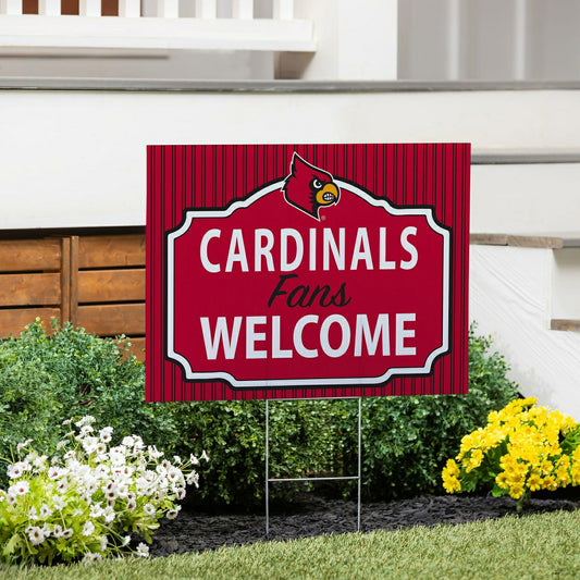 Team Sports America Essential - University of Louisville Coroplast Yard Sign, "Fans Welcome"