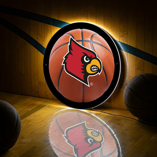 Team Sports America Value - LED Wall Decor, Round, Med, Univ. of Louisville, Basketball