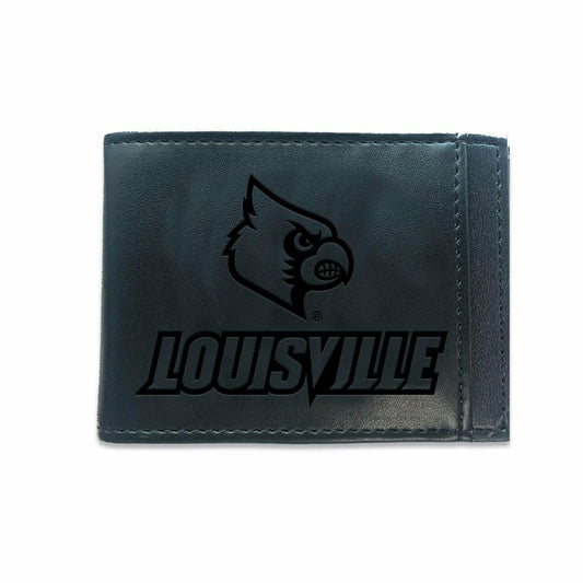 Team Sports America Best Seller - Front Pocket Wallet w/ RFID Blocking, University of Louisville, Black