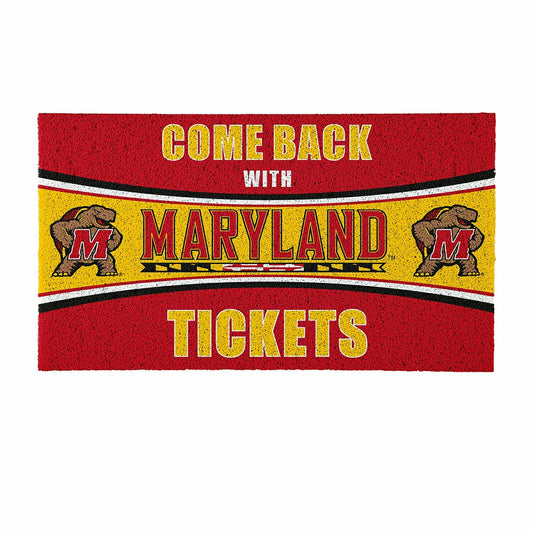 Team Sports America Value - 28" x 16" PVC Trapper Mat, Come Back with Tickets, University of Maryl