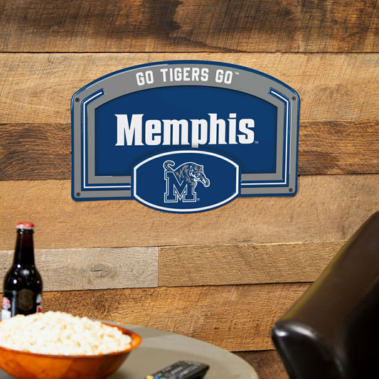 Team Sports America Classic - University of Memphis USA Embossed Steel Wall Sign, 11" x 17"