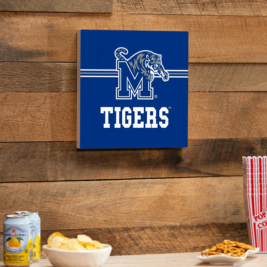 Team Sports America Recommended - University of Memphis Wood Wall Sign, 12x12