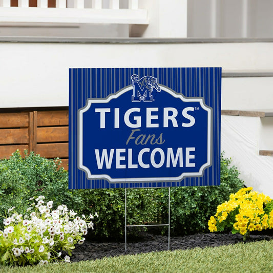 Team Sports America Recommended - University of Memphis Coroplast Yard Sign, "Fans Welcome"