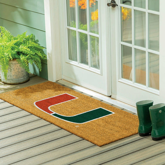 Team Sports America Everyday - University of Miami Extra Large Full Color Coir Mat, 60"x24"
