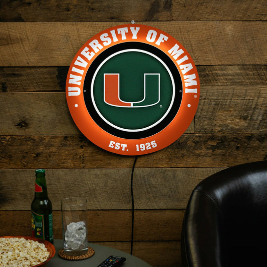 Team Sports America Trending - University of Miami, Metal Lite, Round