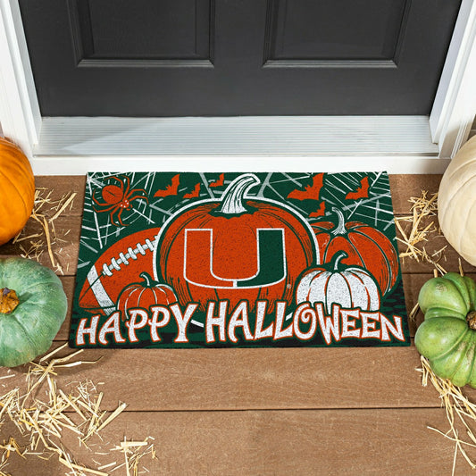 Team Sports America Essential - University of Miami Halloween PVC Mat, 28"x16"