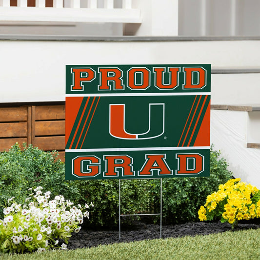 Team Sports America Essential - University of Miami Coroplast Yard Sign Graduate