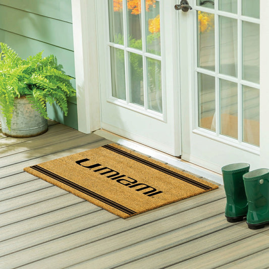 Team Sports America Best Seller - University of Miami Large One Color Coir Mat, 36"x24"