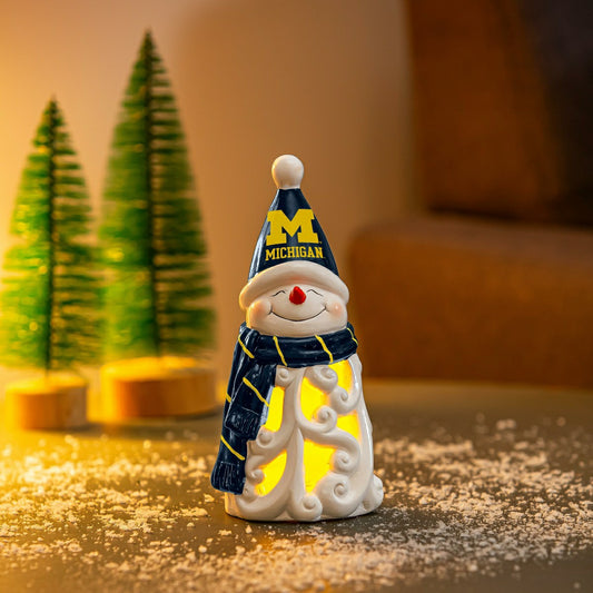 Team Sports America Trending - University Of Michigan Snowman LED Statuary, 8"