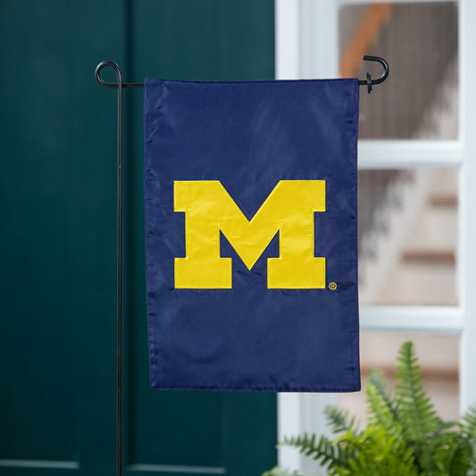 Team Sports America Best Seller - University of Michigan Applique Garden Flag