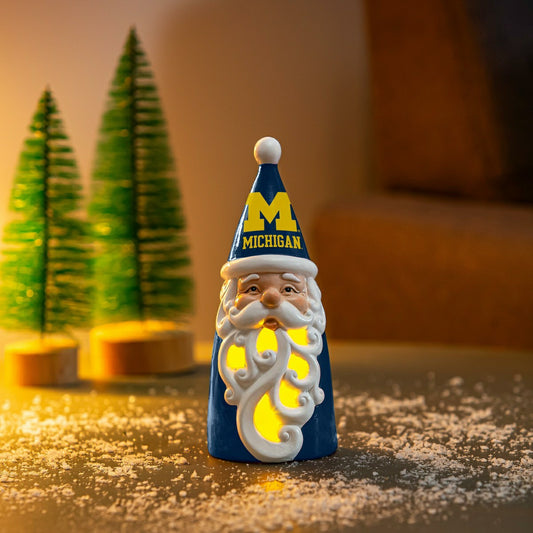 Team Sports America Exclusive - University Of Michigan Santa LED Statuary, 8"