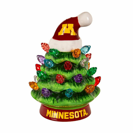 Team Sports America Classic - 4" Mini LED Tabletop Christmas Tree, Set of 2, University of Minnesota