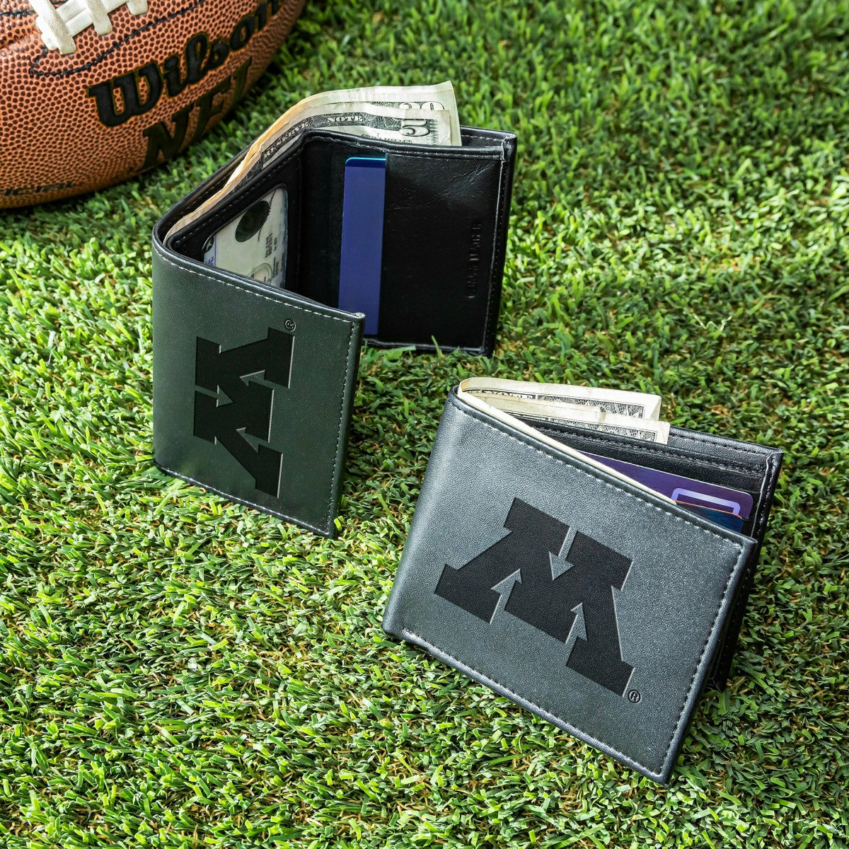 Team Sports America Classic - University of Minnesota, Bi-Fold and Tri-Fold Wallet Gift Set, Black
