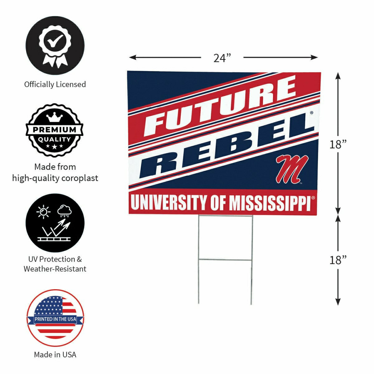 Team Sports America Value - University of Mississippi Coroplast Yard Sign, Future Student