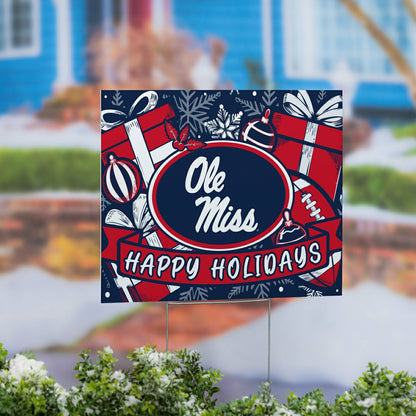 Team Sports America Everyday - University of Mississippi Yard Sign, Holiday