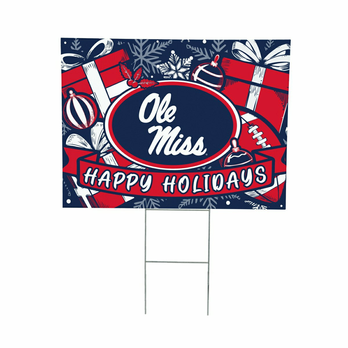 Team Sports America Everyday - University of Mississippi Yard Sign, Holiday