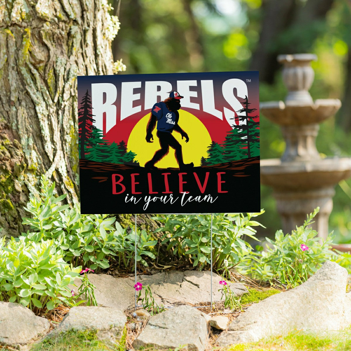 Team Sports America Exclusive - University of Mississippi Yard Sign, Bigfoot