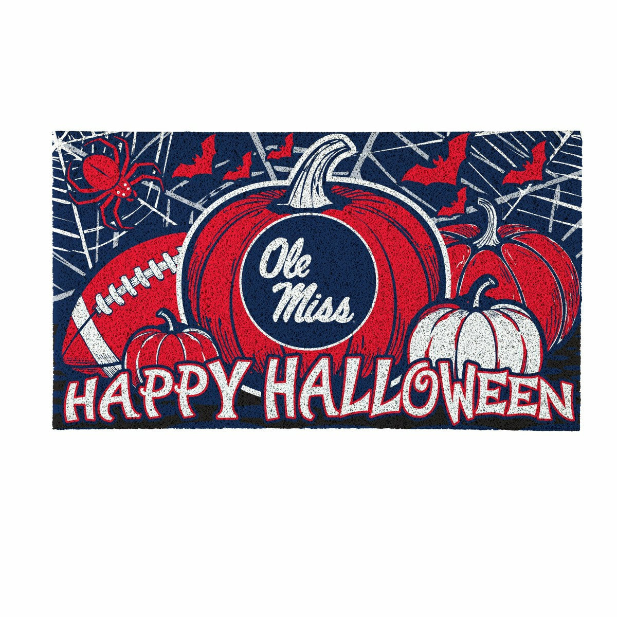 Team Sports America Everyday - University of Mississippi Halloween PVC Mat, 28"x16"