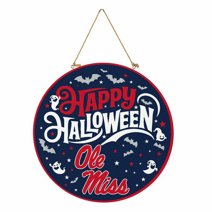 Team Sports America Trending - University of Mississippi Halloween Round Door Décor with Hanging Rope