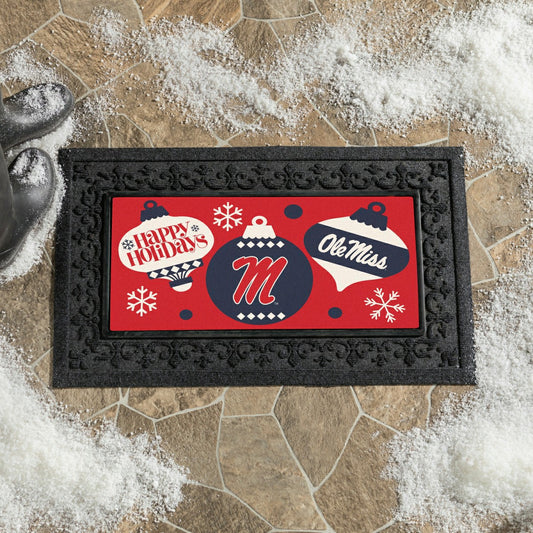 Team Sports America Best Seller - University of Mississippi Holiday Flocked Coir Sassafras Switch Mat, 2
