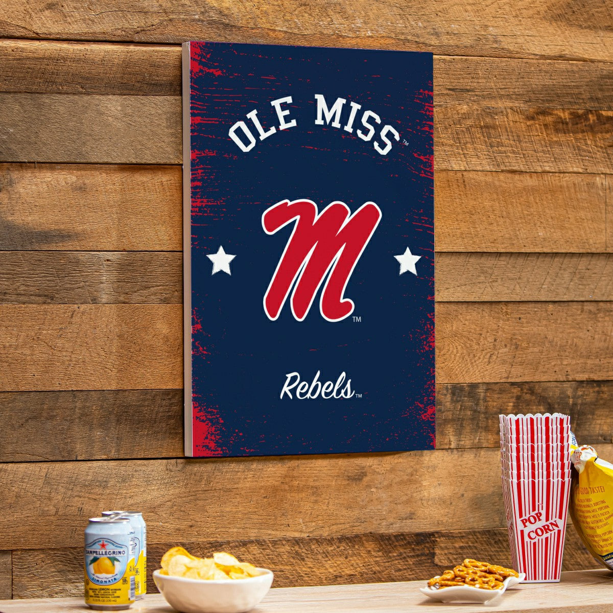 Team Sports America Everyday - University of Mississippi Wood Wall Sign, 16x24