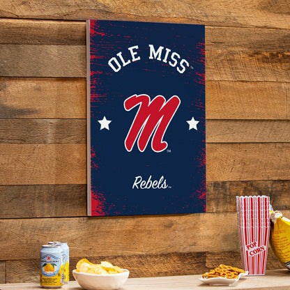 Team Sports America Everyday - University of Mississippi Wood Wall Sign, 16x24