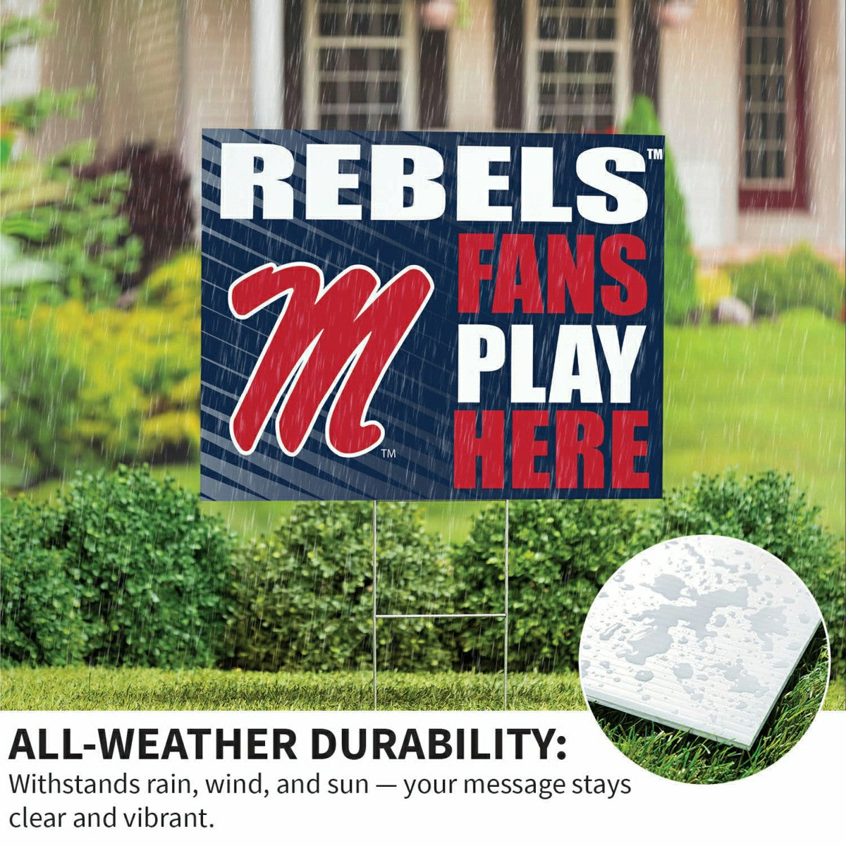 Team Sports America Everyday - University of Mississippi Coroplast Yard Sign "Fans Play Here"