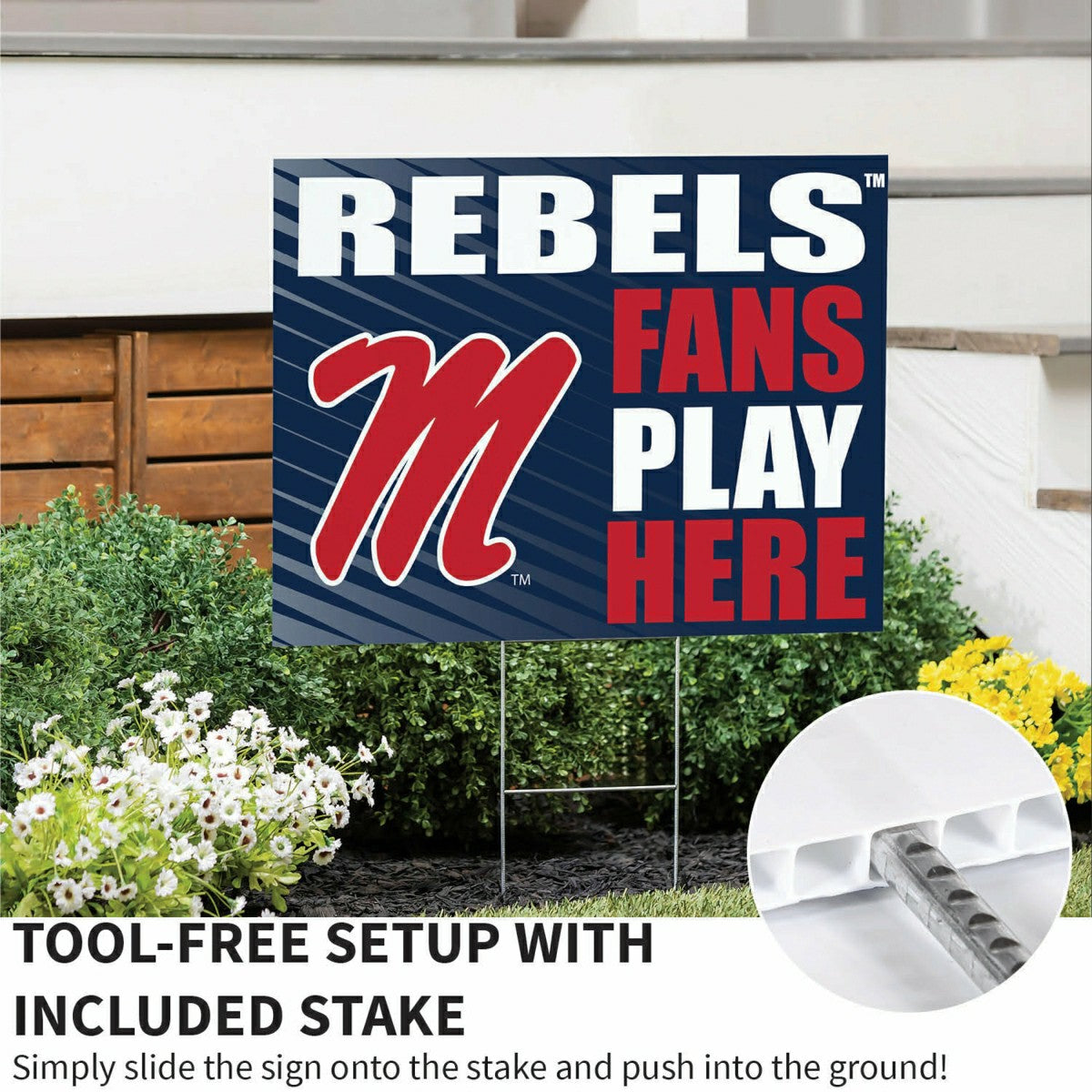 Team Sports America Everyday - University of Mississippi Coroplast Yard Sign "Fans Play Here"