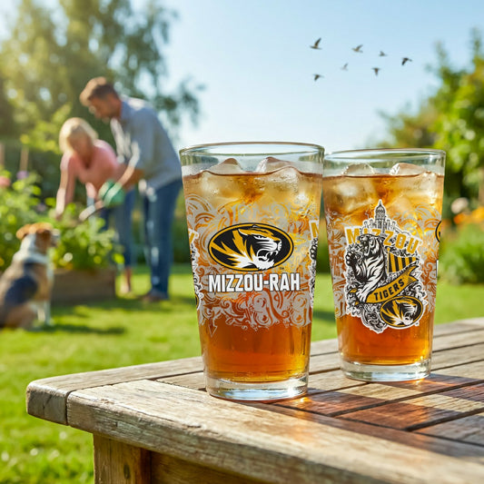 Team Sports America Essential - University of Missouri 16oz Glass pint, Set of 2