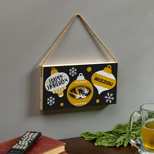 Team Sports America Essential - University of Missouri Holiday Wood Wall Sign, 6x11