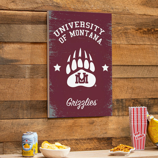 Team Sports America Classic - University of Montana Wood Wall Sign, 16x24