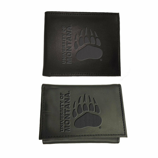 Team Sports America Trending - University of Montana, Bi-Fold and Tri-Fold Wallet Gift Set, Black