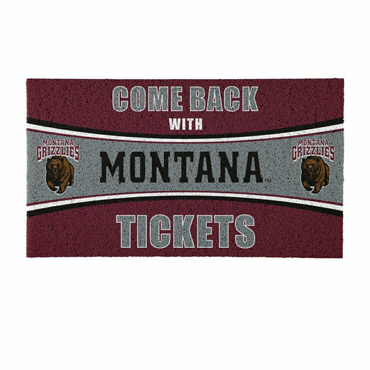 Team Sports America Best Seller - 28" x 16" PVC Trapper Mat, Come Back with Tickets, University of Monta