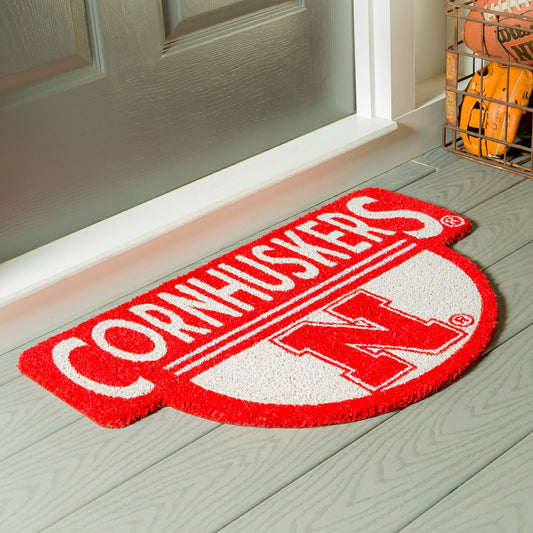 Team Sports America Value - NCAA Team Shaped Coir Door Mat, Nebraska Cornhuskers