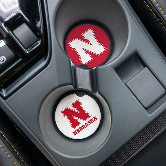 Team Sports America Exclusive - University of Nebraska Car Coaster Set, 2pc