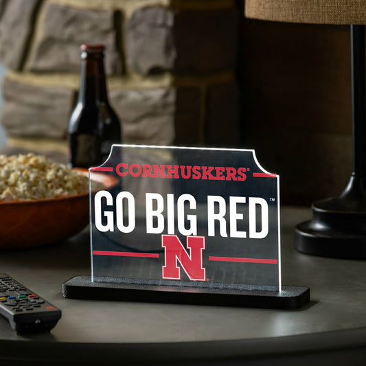 Team Sports America Value - University of Nebraska College Rectangle Desklite LED Decor