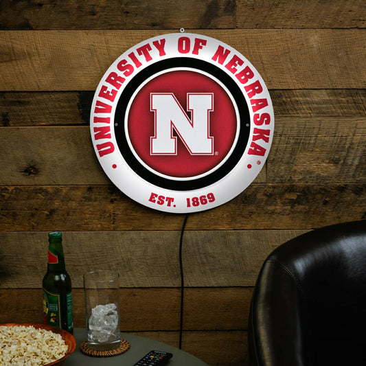 Team Sports America Trending - University of Nebraska, Metal Lite, Round