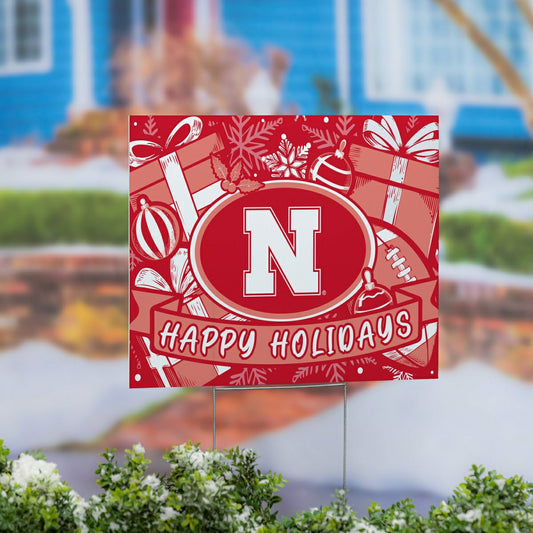 Team Sports America Essential - University of Nebraska Yard Sign, Holiday