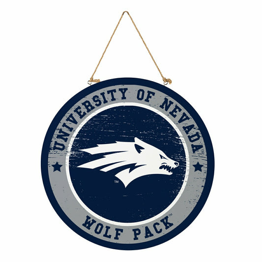 Team Sports America Classic - University of Nevada Round Door Décor with Hanging Rope, 18x18