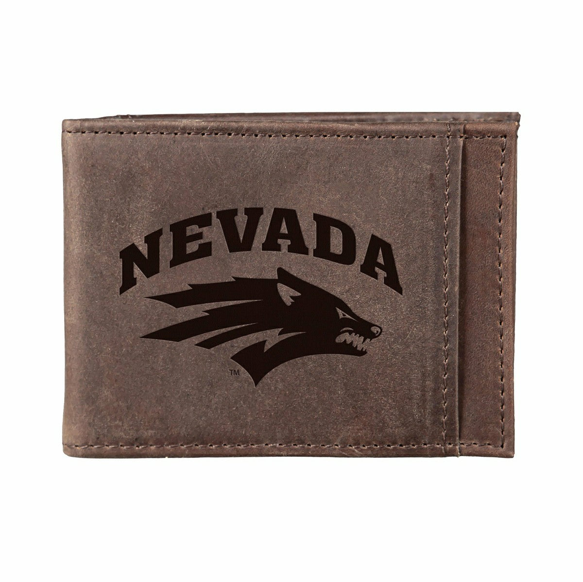 Team Sports America Value - Front Pocket Wallet w/ RFID Blocking, University of Nevada, Reno, Brow