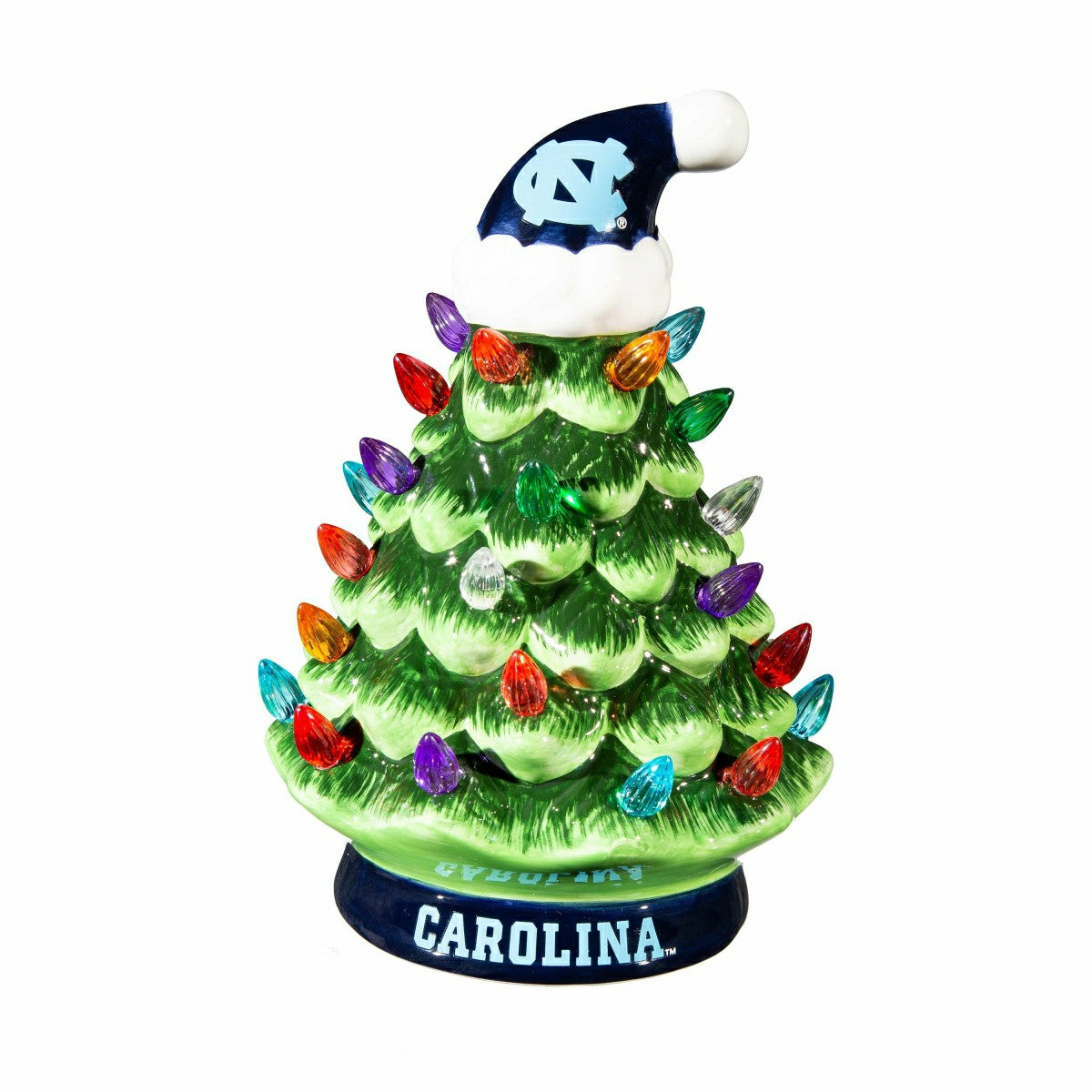 Team Sports America Value - 8" LED Ceramic Christmas Tree, University of North Carolina