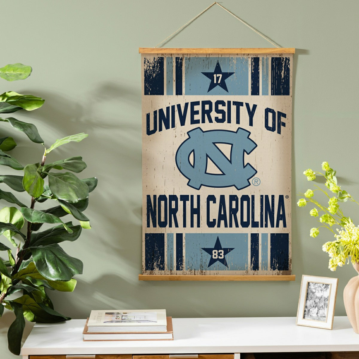 Team Sports America Signature - University of North Carolina, Canvas Wall Tapestry, Medium, 36x24