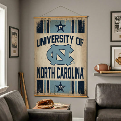 Team Sports America Classic - University of North Carolina, Canvas Wall Tapestry, Large, 54x36